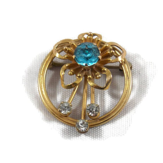 Van Dell 1/20 12KT Gold Filled Blue Stone Flower Brooch Van - Etsy Van Dell 1/20 12KT Gold Filled Blue Stone Flower Brooch Van - Etsy