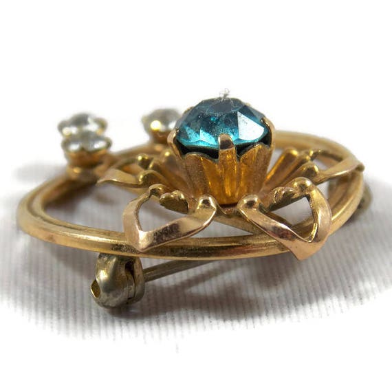 Van Dell 1/20 12KT Gold Filled Blue Stone Flower Brooch Van - Etsy Van Dell 1/20 12KT Gold Filled Blue Stone Flower Brooch Van - Etsy