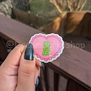 Green guy Heart Sticker