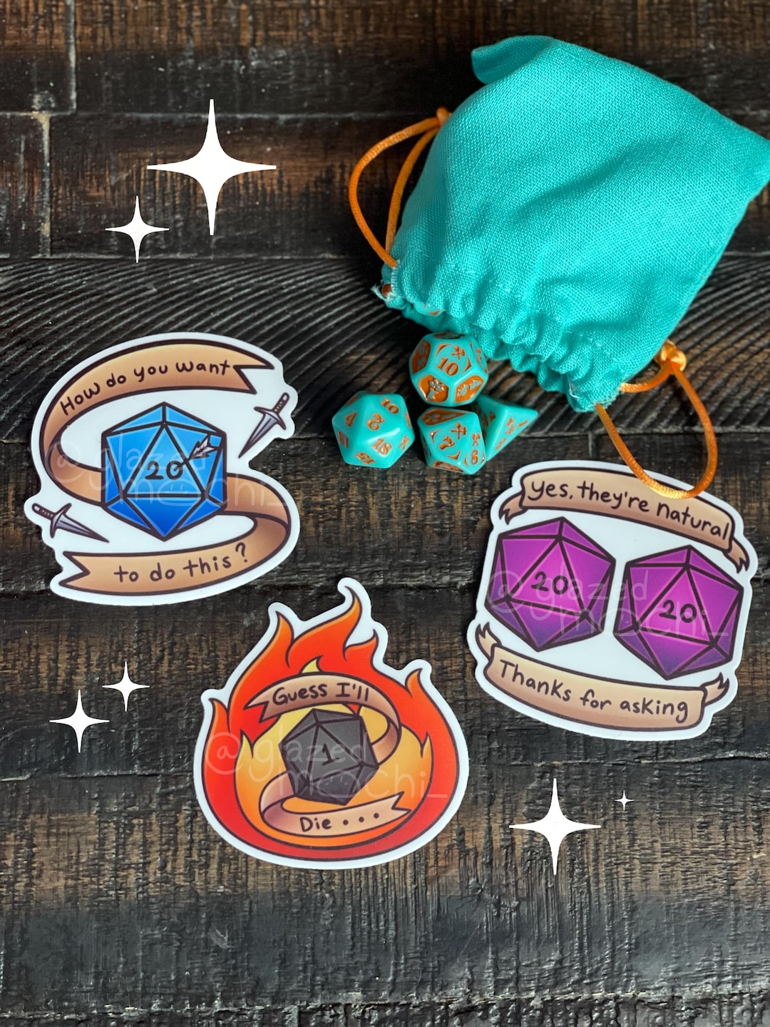Funny Dnd Stickers: 3” Waterproof Vinyl Decals for Cars, Water Bottles ...