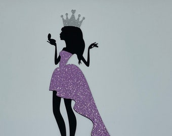 Birthday cake topper. Standing lady silhouette cake topper svg digital file Standing lady cake topper Cake topper