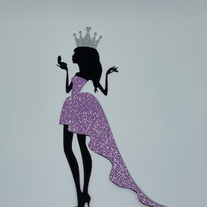 Girl Silhouette Cake Topper | Standing Girl Cake Topper | Glamour Girl Cake Topper