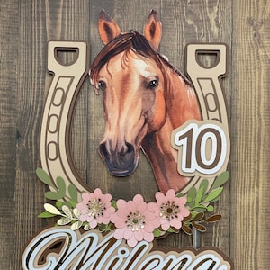 Horse Cake Topper | Floral Equestrian Cake Topper | Riding Free Spirit Birthday