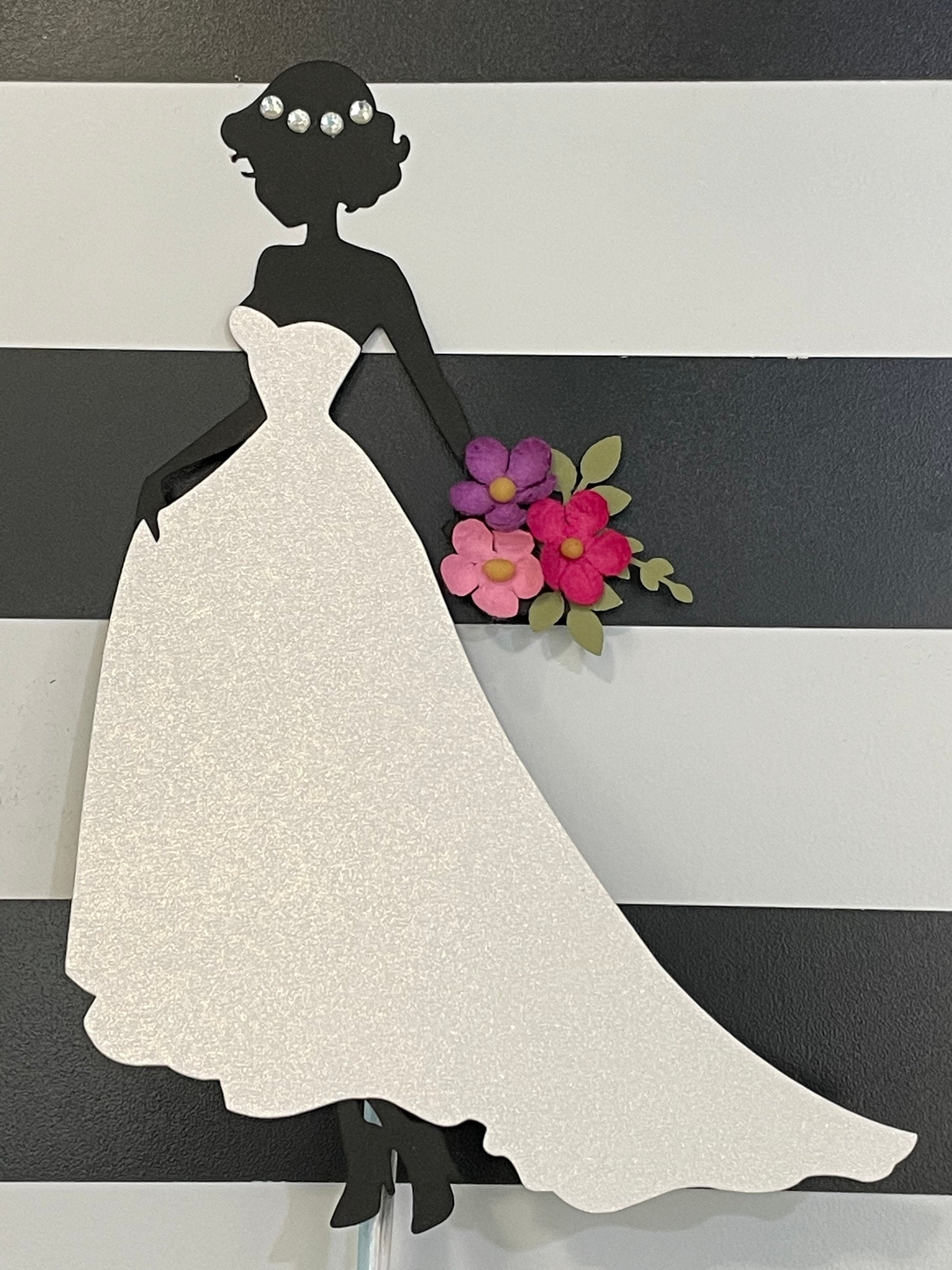 Bride Silhouette Cake Topper | Bridal Shower Decoration - Etsy Denmark