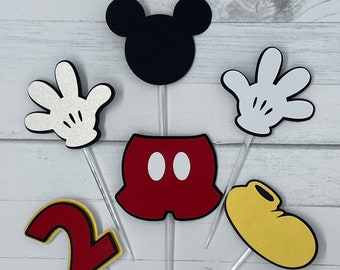 Mickey Mouse Cupcake Toppers | Customizable Birthday Centerpiece