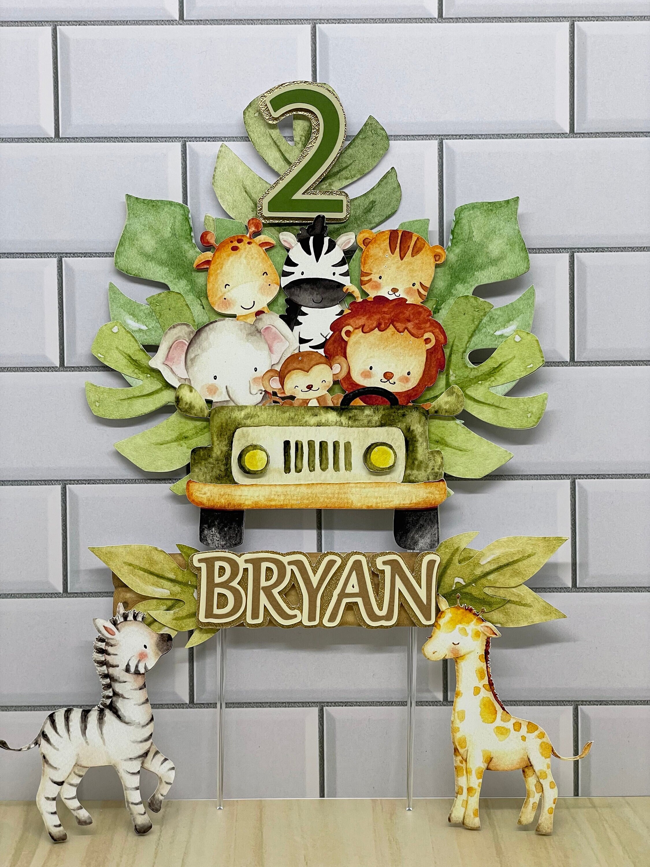 Safari Cake Topper Jungle Animals Cake Topper Baby Animals Etsy