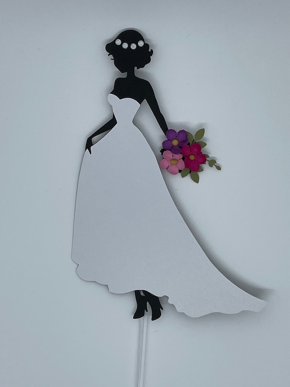 silhouette dress lady silhouette cake topper printable 16th Birthday Girl Silhouette Cake Topper STL File for Cults