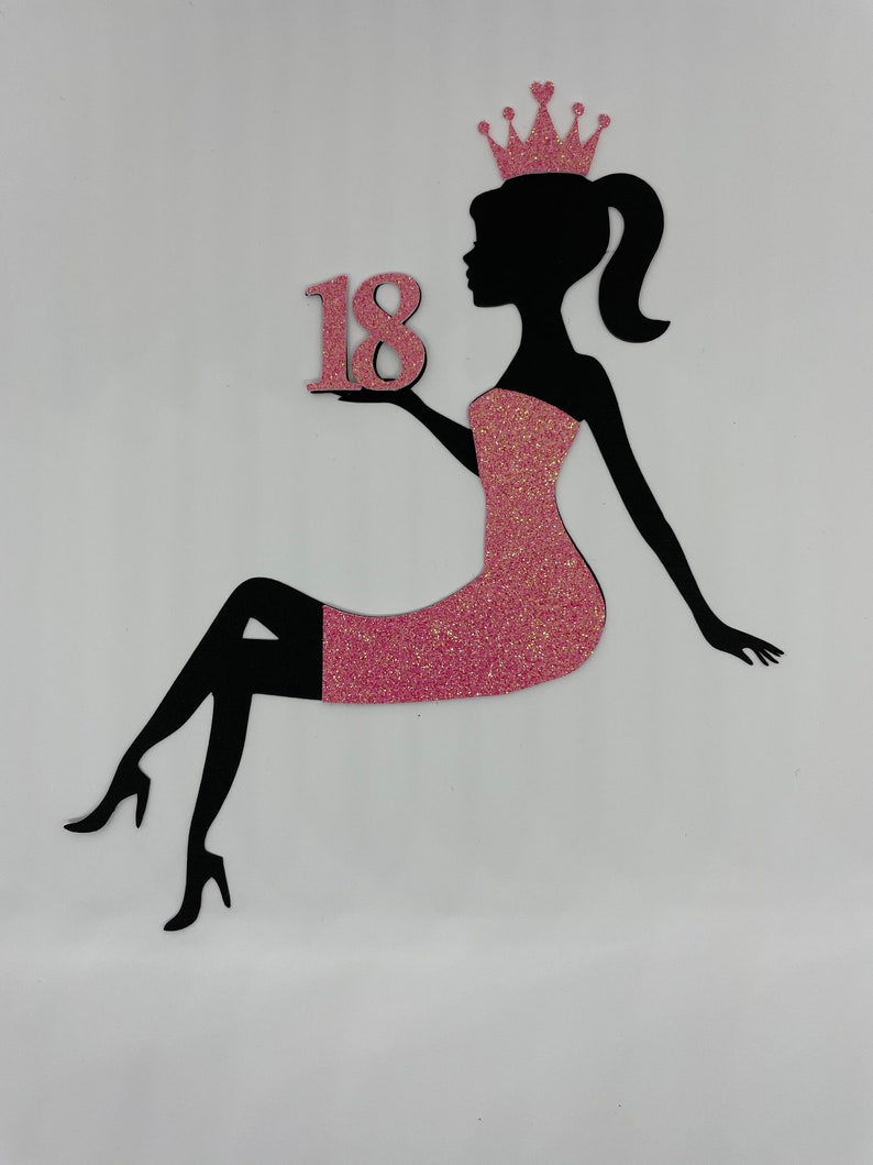 Download Glamour Girl Cake Topper Girl Silhouette Cake Topper Sitting Girl Cake Topper Cake Toppers Picks Party Decor
