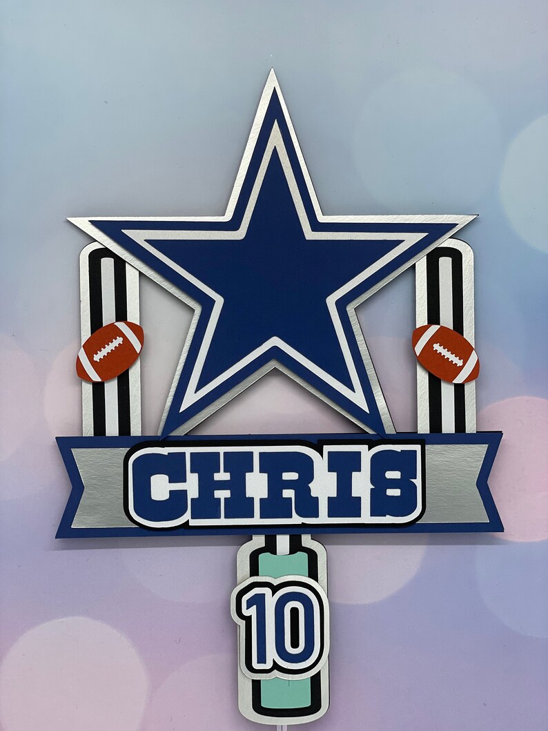 Dallas Cowboys Cake Topper Football Cake Topper Cowboys Etsy