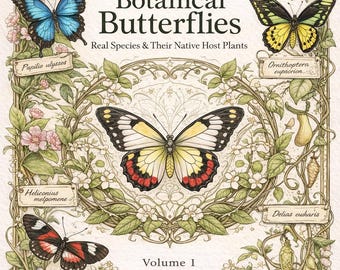 Lugnande botaniska fjärilsmålarbilder – Stresslindring PDF för vuxna