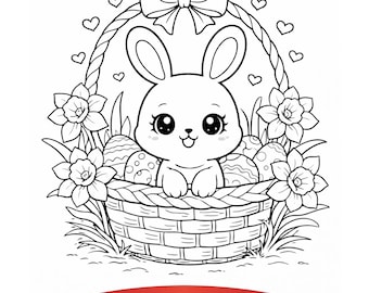 Målarbilder med söta djur för påsk – Utskrivbara stresslindring för vuxna