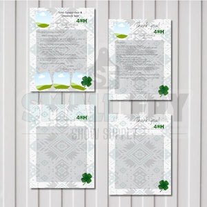 Cartas de invitación y agradecimiento para la feria del condado y venta de ganado 4H (8,5" x 11")