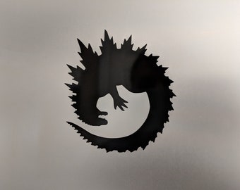 Godzilla round vinyl decal sticker
