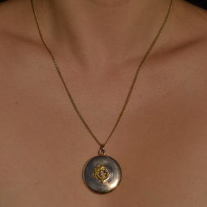 Antique Griffin Locket with Diamond and Pearl 14k