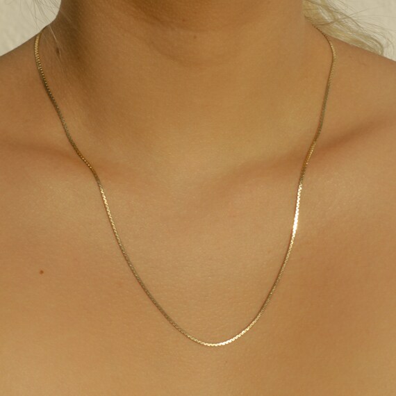 Vintage 14k Flat Specialty Chain Necklace