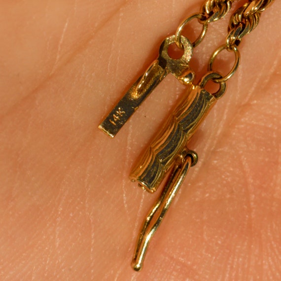 Gold rope chain with barrel clasp Clearance