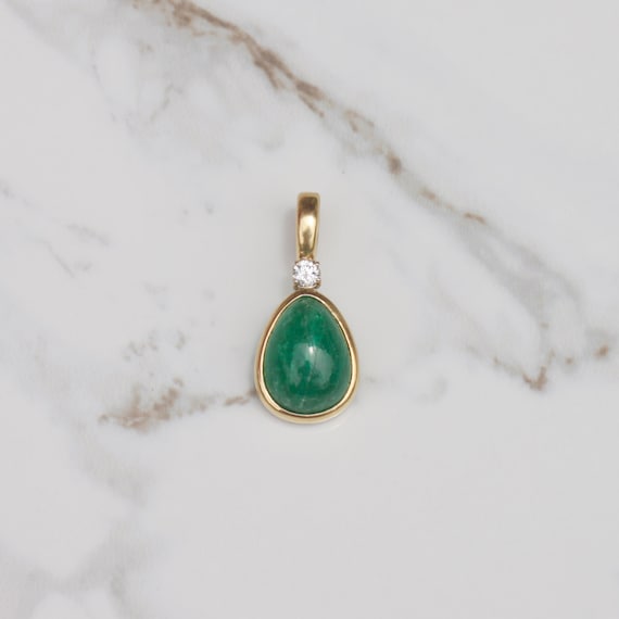 Vintage 10 1/4 CT Colombian Emerald Cabochon and … - image 2