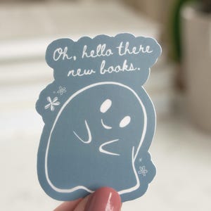 Booklover Ghost Sticker | Kindle Decor, Water Bottle | Cute Bookish Ghost Sticker for Readers