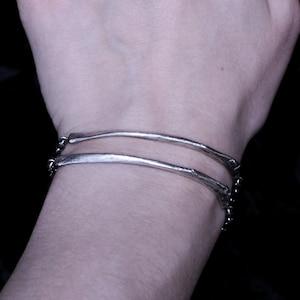 Bone Jewelry &#39;Divide Bracelet&#39; Sterling Silver Dark, Gothic, Witchy, Macabre, Occult Jewelry