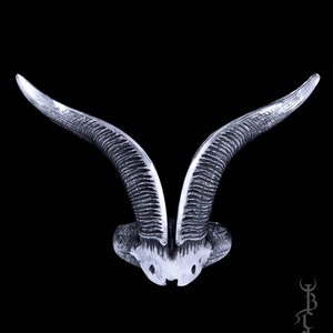 Goat Horn Ring &#39;Sabbath&#39; (small) Sterling Silver, Dark, Gothic, Witchy, Satanic, Occult Jewelry