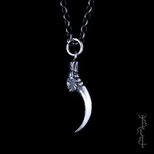 Crow Claw Necklace ‘Morrigan' (small) Sterling Silver, Dark, Gothic, Witchy, Pagan, Occult Jewelry