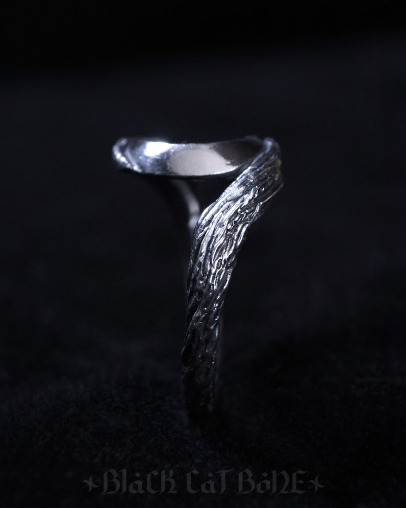 Crescent Moon /'Phases Ring/' Sterling Silver Pagan Gothic Dark Witchy Occult Jewelry
