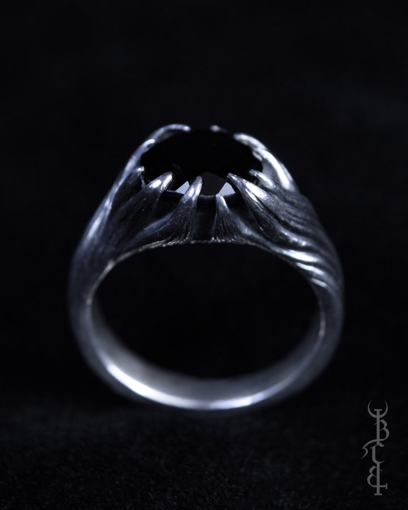 Occult Jewelry Single Stone /'Super Moon/' Ring Sterling Silver Dark Gothic Pagan Witchy