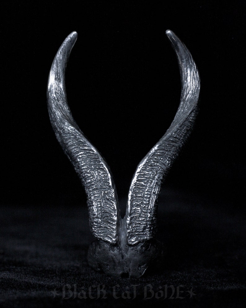 Goat Horn Ring large Sterling Silver Dark Gothic Satanic Etsy