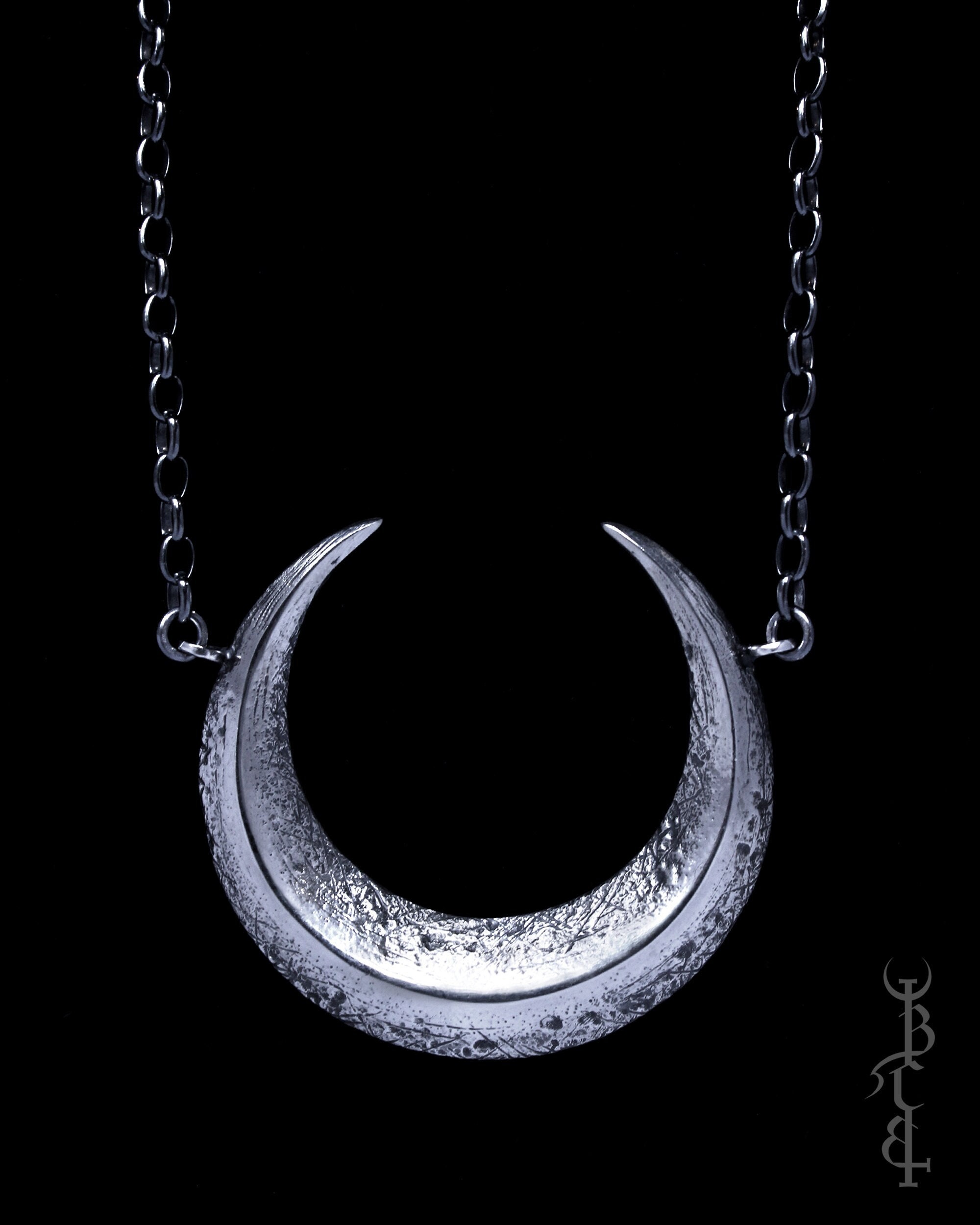 Crescent Moon artemis Necklace medium Sterling Silver - Etsy