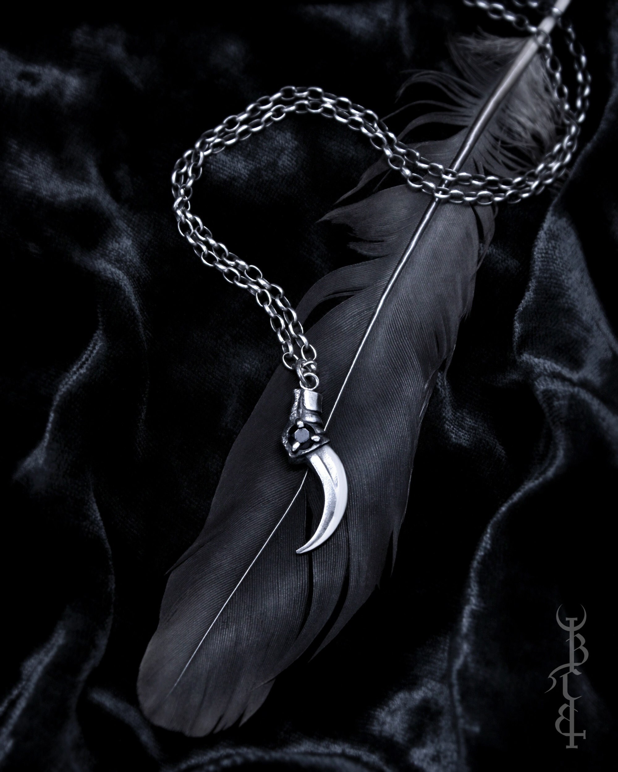 thumbnail image 2 of Controse Black Cat Necklace – Stainless Steel, Epoxy Pendant, Silver Tone – 28in Chain 2 of 2
