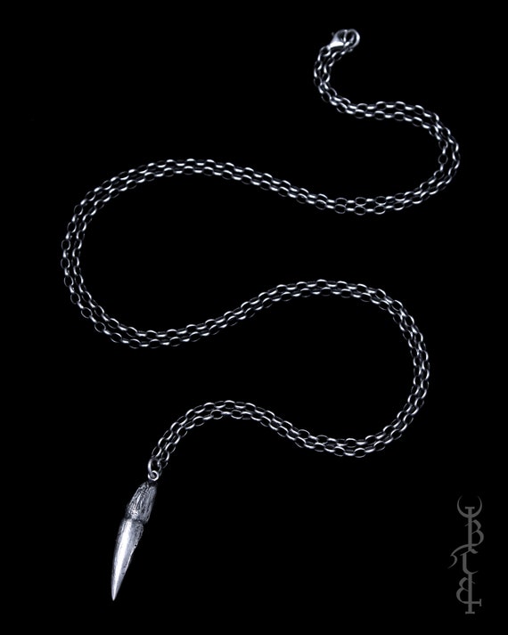 Buy Cat Canine Tooth Necklace fang Sterling Silver Gothic Witchy Pagan Occult Jewelry Online in India Etsy