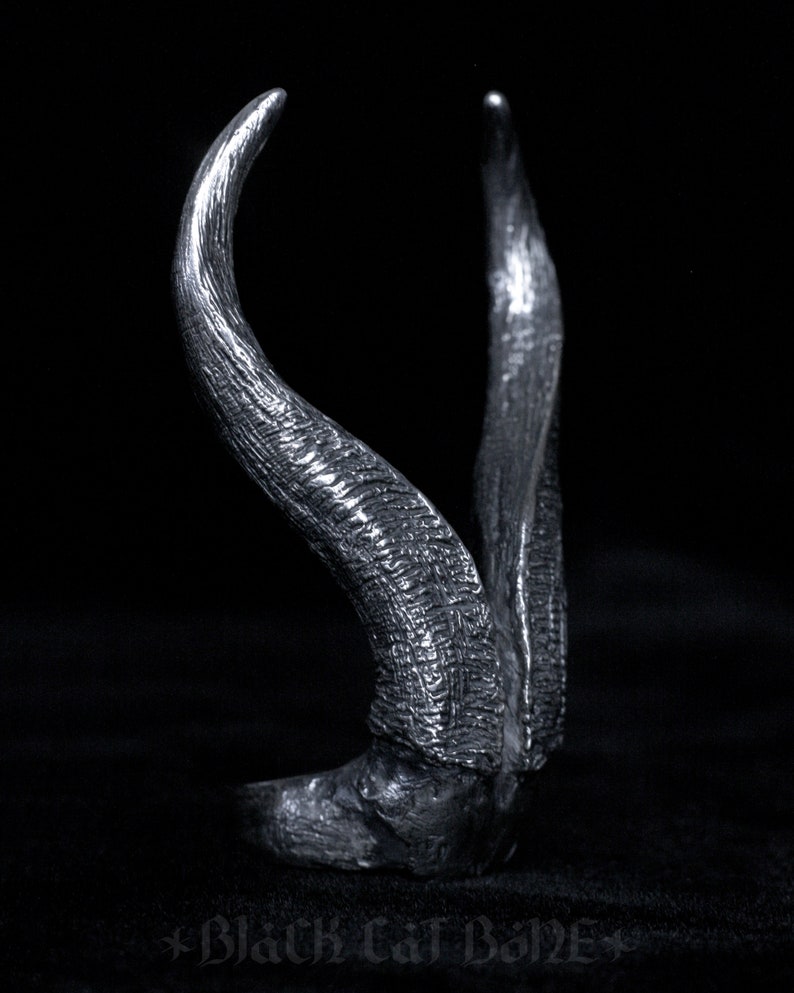 Goat Horn Ring large Sterling Silver Dark Gothic Satanic Etsy