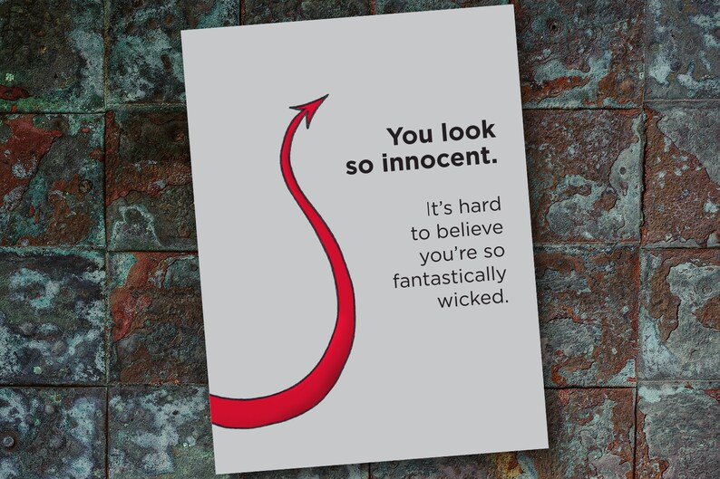 STR-108 Funny Naughty Kinky BDSM Card Love Card Card for Boyfriend or Girlfriend Thinking of You You look so innocent...BUT Wicked!