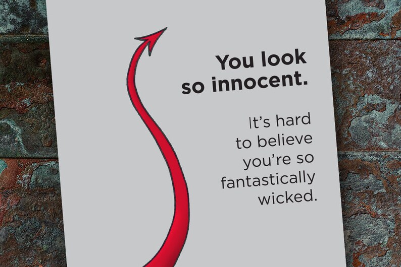 STR-108 Funny Naughty Kinky BDSM Card Love Card Card for Boyfriend or Girlfriend Thinking of You You look so innocent...BUT Wicked!