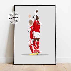 Bukayo Saka, Martin Odegaard, Arsenal, Digital Instant Download Print, Football, Soccer, Football Wall Decor, Vector Poster