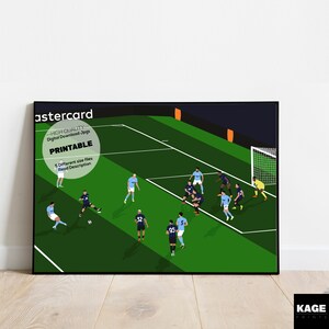 Rodri CL Final goal, football poster, sport print, football print art, soccer wall art, faceless portrait,