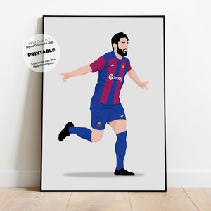 Ilkay G, Barcelona, Digital Instant Download Print, Football, Soccer, Football Wall Decor, Vector Poster
