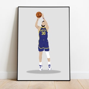 Stephen Curry, Golden State Warriors, Baloncesto, Decoración de pared, Arte de pared imprimible, Descarga digital, Cueva del hombre, Arte deportivo, Cartel vectorial