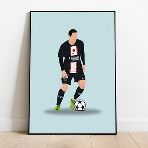 Lionel Messi, PSG, Digital Instant Download Print, Football, Soccer, Football Wall Decor, Vector Poster