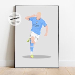 Erling Haaland Manchester City Vector Art Print (Digital Download)