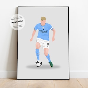 Kevin De Bruyne, Manchester City, Impresión digital de descarga instantánea, Fútbol, Fútbol, Decoración de la pared de fútbol, Cartel vectorial