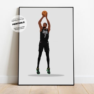 Kevin Durant,| Brooklyn Nets, NBA, Digital Instant Download Print, Basketball Poster, NBA