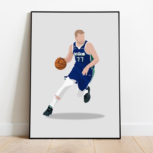 Luka Doncic, Dallas Mavericks, Digital Instant Download Print, Basketball Print, Wall Decor, Vector Poster