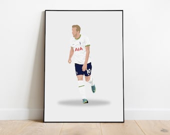 Harry Kane , Tottenham , Digital Instant Download Print, Football, Soccer, Football Wall Decor, Vector Poster