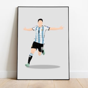 Julian Alvarez, La Arana, Argentina, World Cup, Digital Instant Download Print, Football, Soccer, Football Wall Decor, Vector Poster