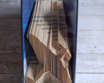 Spitfire Book Sculpture - Handmade Aviation Gift - Recycled Book Art for Pilots WW11
