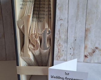 Hand Folded Book Art - 1st Paper Anniversary Gift