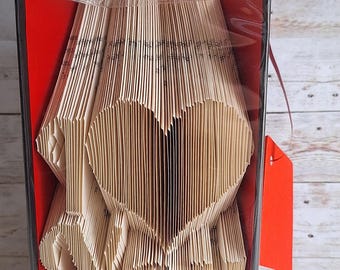 I Love You Book Fold, Recycled Paper Anniversary Gift