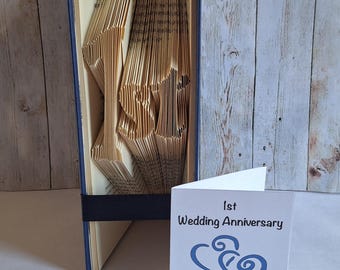 Book Folding Art: 1st Anniversary Paper Gift