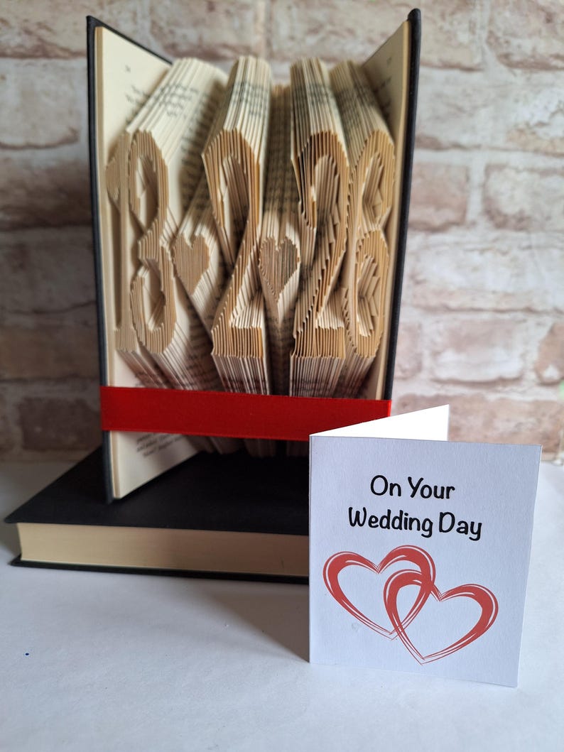 Personalised Wedding Date Book Fold • Handmade Paper Anniversary ...